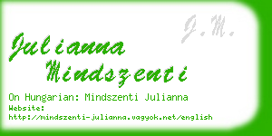 julianna mindszenti business card